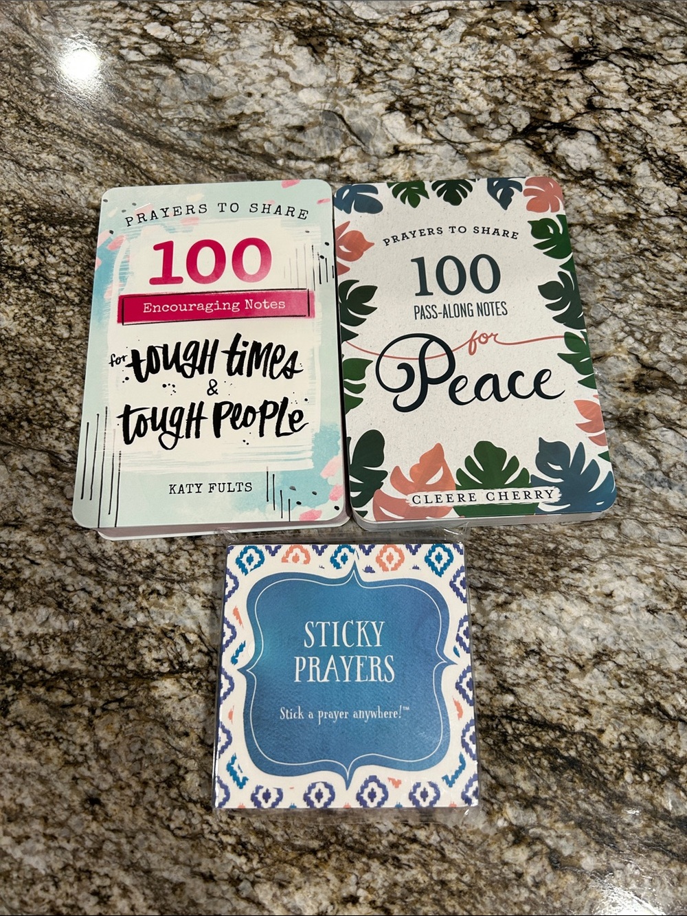 3 pack Encouraging & Peaceful Prayer Note Sets - Blue, Pink, Green